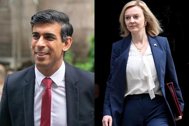 Rishi Sunak and Liz Truss are battling it out for the role of prime minister. Pictures: Dominic Lipinski/PA Wire (left) and Leon Neal/Getty Images (right)