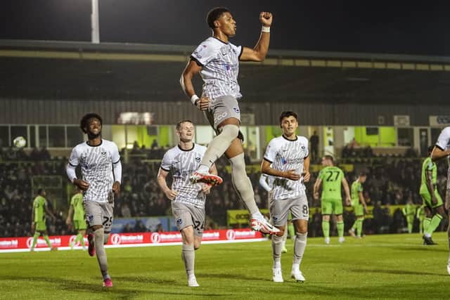 Kusini Yengi has made a flying start to life at Pompey - as he hits the goal trail. Picture: Jason Brown.