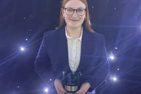 Mackenzie Bird with her award.