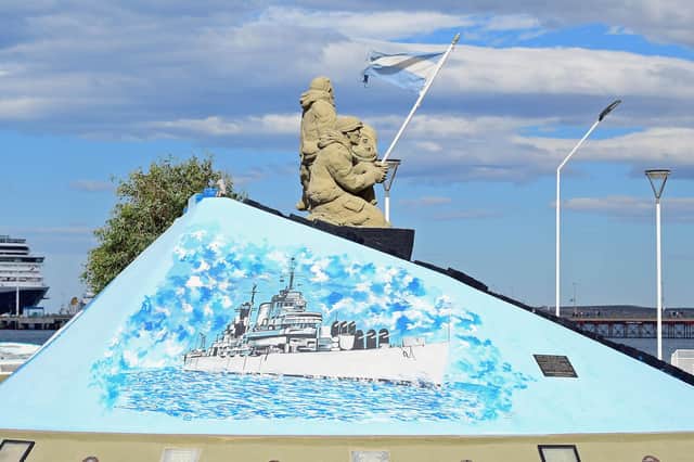 A memorial to those sailors who lost their lives in the Belgrano sinking.