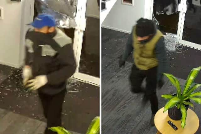 Two men the police wish to speak to following the Hazleton Interchange industrial estate burglary. Picture: Hampshire and Isle of Wight Constabulary.