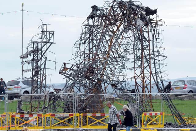 The ultrasaurus sculpture on October 2, 2010, after the fire 
Picture: Paul Jacobs (103130-4)