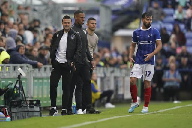 Bristol Rovers coach Andy Mangan against Pompey in Saturday's 1-1 draw at Fratton Park. Picture: Jason Brown.