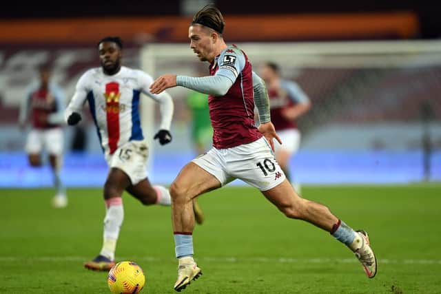 Jack Grealish in Premier League action for Aston Villa. Photo by Shaun Botterill/Getty Images.