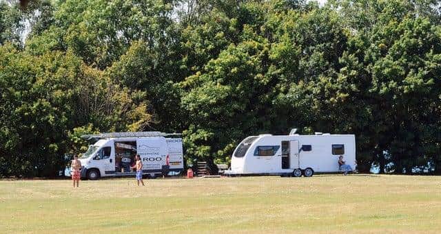 Vehicles parked in Wicor Recreation Ground. Picture: Sarah Standing