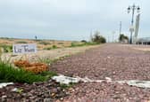 A street artist, who goes by the name of Mr Browne, has created a number of protest fake poos along Southsea seafront, pinned with the name of Prime Minister Liz Truss. Picture: Ben Mitchell/PA Wire.