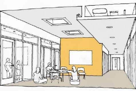 Artist's impression of  one of the 'break-out' spaces inside the proposed new school