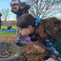 Scouts building a fire