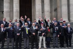Veterans after attending a service to mark 40th anniversary of the departure of the Falklands Taskforce at St Paul's Cathedral in London. Photo: Victoria Jones/PA Wire