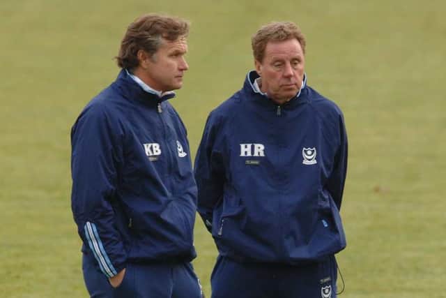 Former Pompey manager Harry Redknapp, right, with Kevin Bond during their Blues days.  Picture: Robin Jones