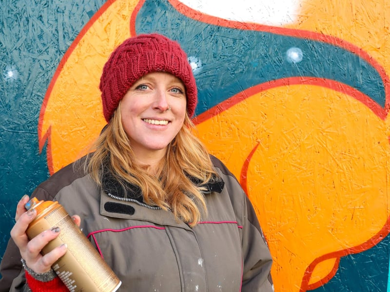 This Is Midge at Ladyjam, a female only street art event in Osborne Road, Southsea
Picture: Chris Moorhouse (jpns 270224-10)