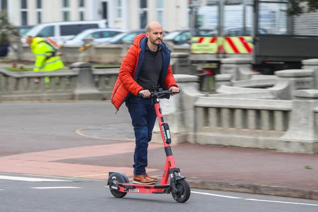People riding on the Voi E Scooters in Southsea.Picture: Stuart Martin (220421-7042)