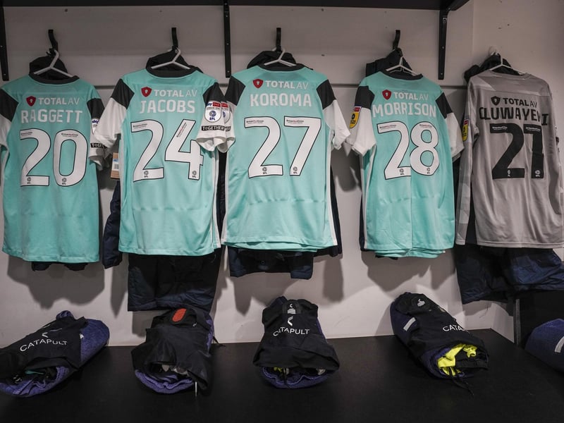 2 - Zak Swanson, 3 - Denver Hume, 6 - Connor Ogilvie, 7 - Marlon Pack, 9- Colby Bishop, 11 - Ronan Curtis, 16 - Joe Morrell, 17 - Joe Rafferty, 18 - Reeco Hackett, 20 - Sean Raggett, 21 - Josh Oluwayemi, 25 - Jay Mingi, 26 - Tom Lowery, 29 - Paddy Lane, 30 - Harry Jewitt White, 34 - Ryler Towler.