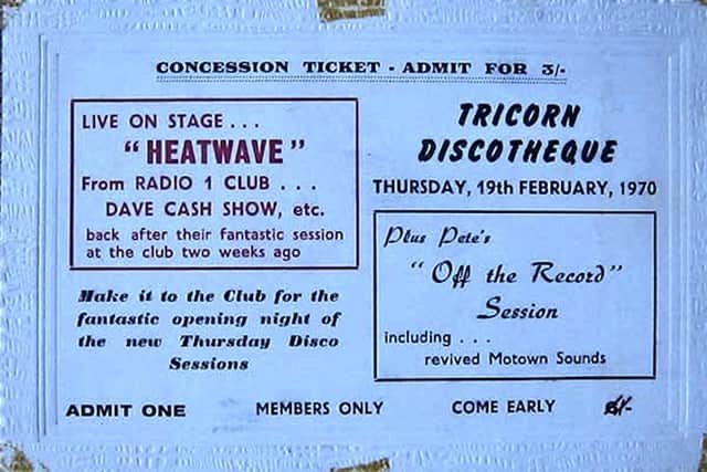 Heatwave appeared at the Tricorn Club along with Radio 1 DJ the late Dave Cash.
