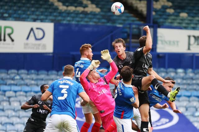 Pompey looked most likely to score from a set-piece against Doncaster. Picture: Joe Pepler