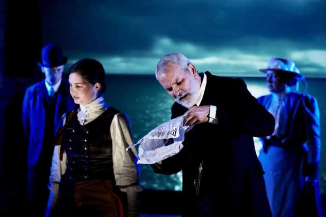 Poppy Lowles as Irene Hunter and Vin Adams as Bram Stoker