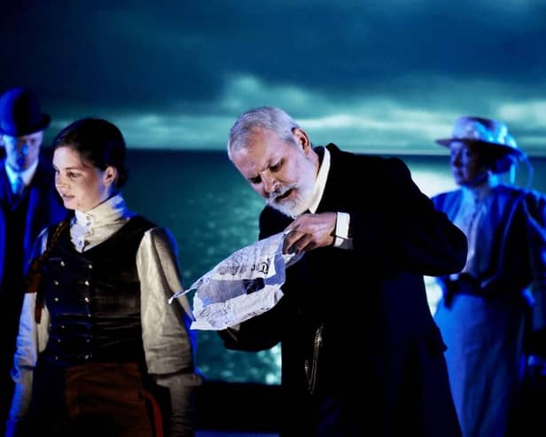 Poppy Lowles as Irene Hunter and Vin Adams as Bram Stoker