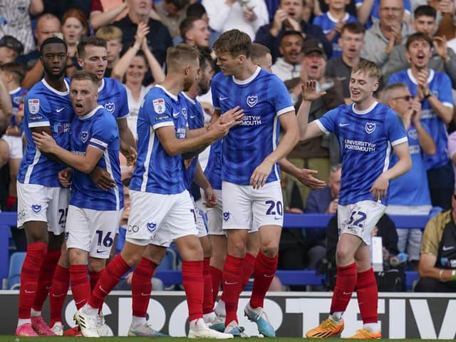Pompey celebrated a 2-0 victory over Port Vale at Fratton Park today