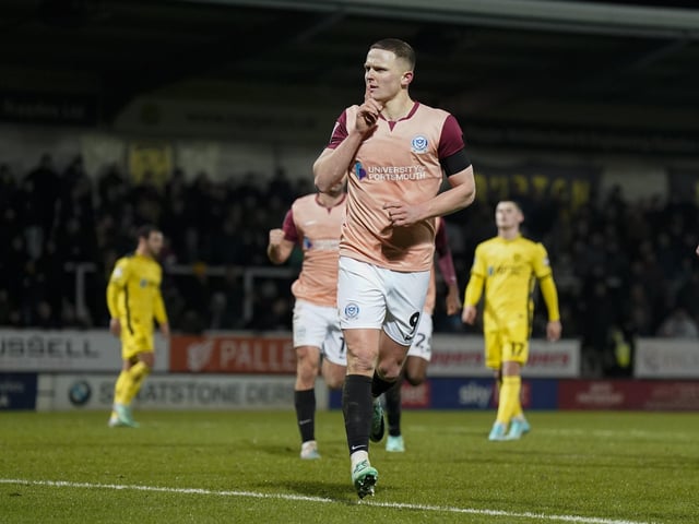 Colby Bishop put Pompey ahead from the the penalty spot in the first half