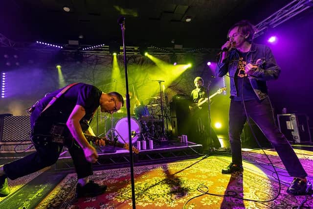 Rod Jones (left) with Roddy Woomble of Idlewild at The Wedgewood Rooms, Southsea, on April 13, 2026. Picture by Hannah Mesquitta