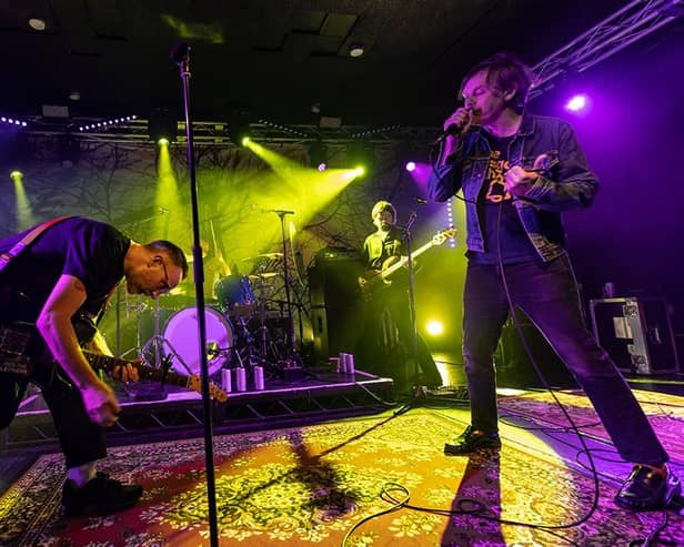 Rod Jones (left) with Roddy Woomble of Idlewild at The Wedgewood Rooms, Southsea, on April 13, 2026. Picture by Hannah Mesquitta