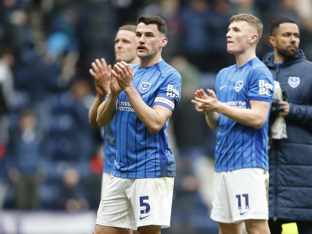 Applauding the Pompey fans' amazing support at the final whistle.