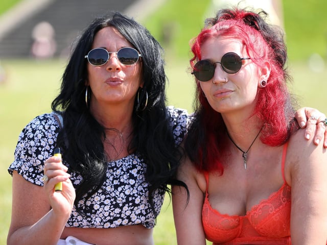 Louise, left, and Alisha. Live at the Bandstand, Castle Field, SouthseaPicture: Chris Moorhouse (jpns 270523-37)