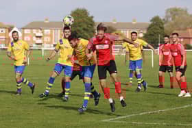 Meon Milton Reserves (yellow) v Vectis Reserves. Picture by Kevin Shipp