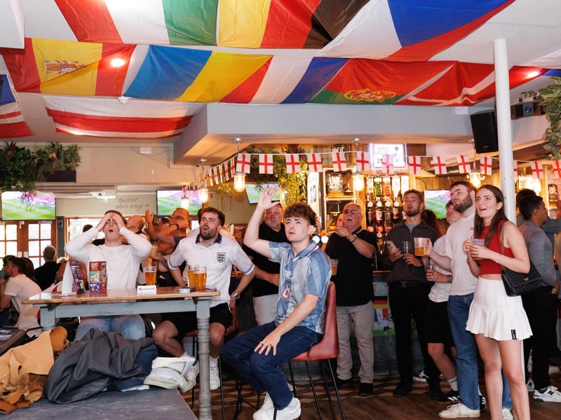 Fans watching England - Switzerland match at the Lord John Russell. Picture: Marcin Jedrysiak