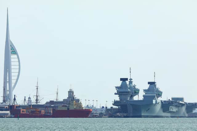HMS Prince of Wales at HM Naval Base Portsmouth
Picture: Chris Moorhouse (jpns 200422-53)