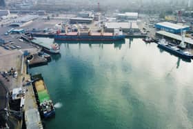 Portsmouth International Port

Image credit: Martin Davies/Portico 

From left to right - GT Ariuga (grain), Karla C (oats), Ansac Pride (Paper), Musketier (lo-lo container service for the Channel Islands)