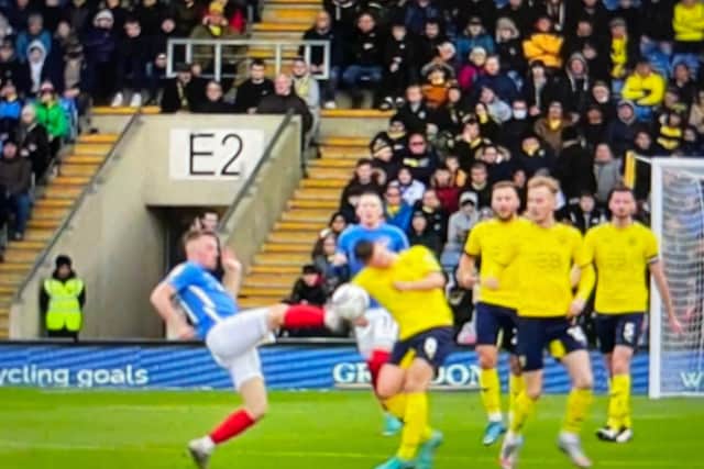 Pompey submitted this photograph as part of their appeal to overturn Joe Morrell's three-match ban