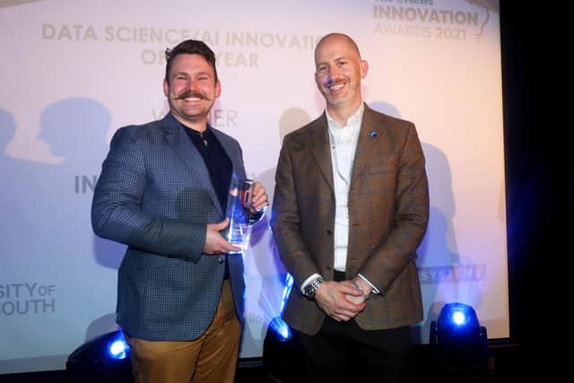 (L-R) Peter Kittermaster from Innovative Physics with sponsor Dr Chris Worrall from University of Portsmouth.
Picture: Sam Stephenson