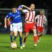 James Dunne was a fierce competitive during his time at Fratton Fratton, collecting 11 bookings and two suspension in 39 appearances. Picture: Joe Pepler