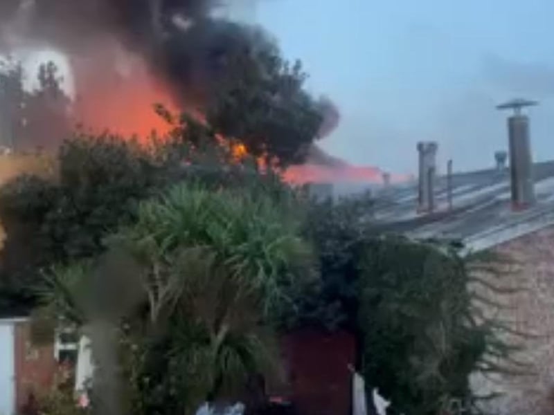 A massive fire erupted at a premises on New Road, Fratton, this morning August 19. Pic: Supplied