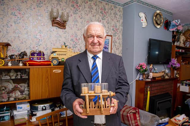 Cliff Cresdee at his home in Fareham with his models. Picture: Habibur Rahman