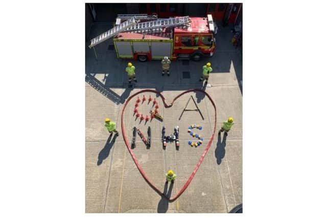 Cosham Fire Station shows their love for Queen Alexandra Hospital