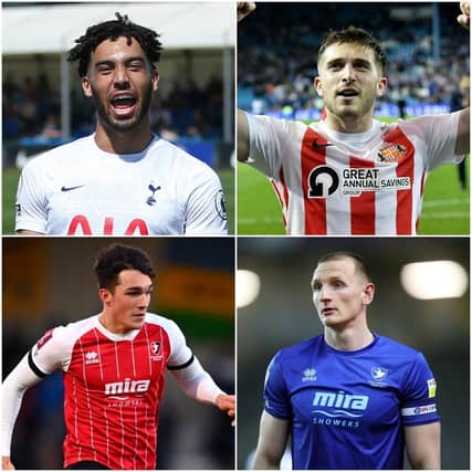 Players linked with Pompey, clockwise from top left - Kion Etete, Lynden Gooch, Will Boyle and Kyle Joseph