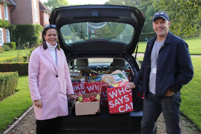 Highfield head Suzannah Cryer and her husband Bob load up the goodies headed for Liphook Day Centre.