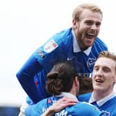 Jack Whatmough celebrates with his team-mates. Picture: Joe Pepler