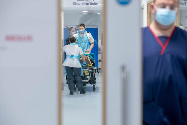 Pictured: A casualty arriving at the makeshift hospital at St Andrews Court, Portsmouth
Picture: Habibur Rahman