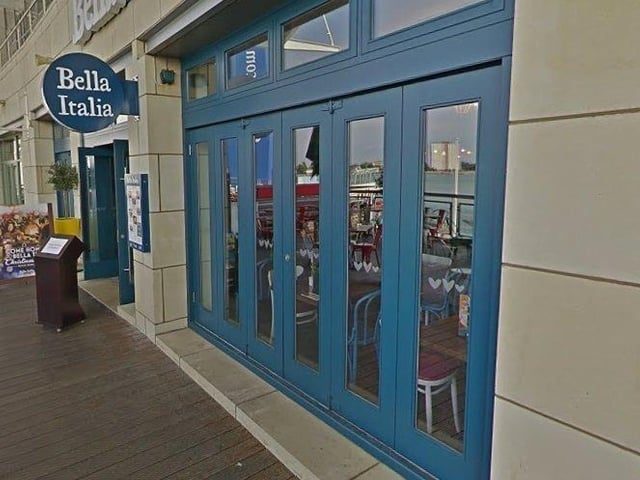 Rated 5: Bella Italia at R10, North Promenade Building, Gunwharf Quays, Portsmouth; rated on May 14