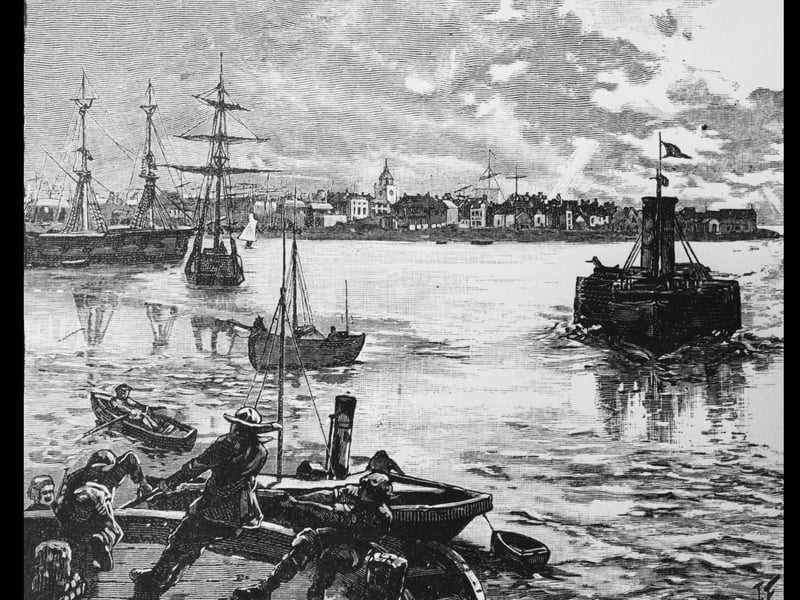 Portsmouth Harbour in Hampshire, circa 1880. (Photo by Hulton Archive/Getty Images)