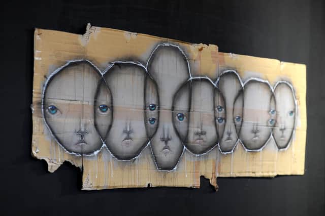 A piece from My Dog Sighs' exhibition 'We Shelter Here, Sometimes' at Storehouse No9 in Portsmouth Historic Dockyard. Picture: Sarah Standing (130624-864)