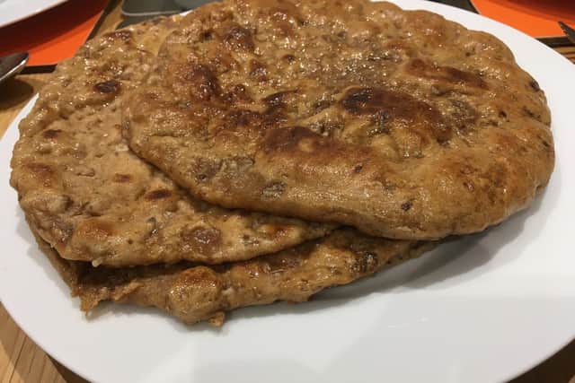 Garlic flatbreads by Lawrence Murphy.