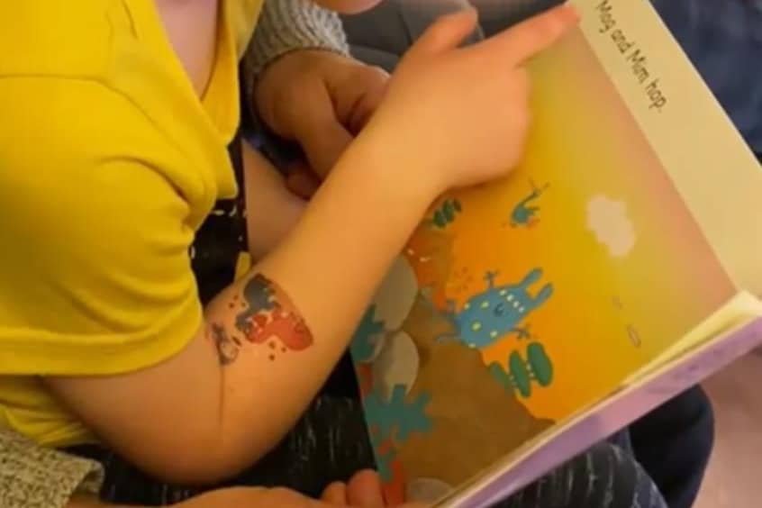 Freddy is practising his reading