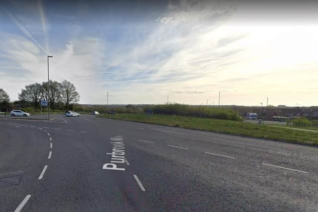 The cyclist was hit by a car at the Purbrook Way roundabout in Havant. Picture: Google Street View.