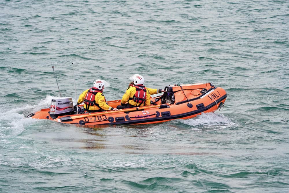 Larne volunteer RNLI crew rescued two people onboard fishing boat that had broken down. Picture: Larne RNLI