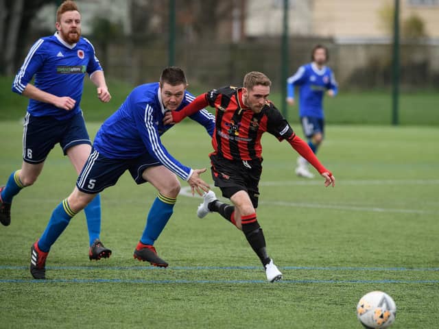Nathan Gray, right, in action for Fleetlands last season. Picture: Keith Woodland