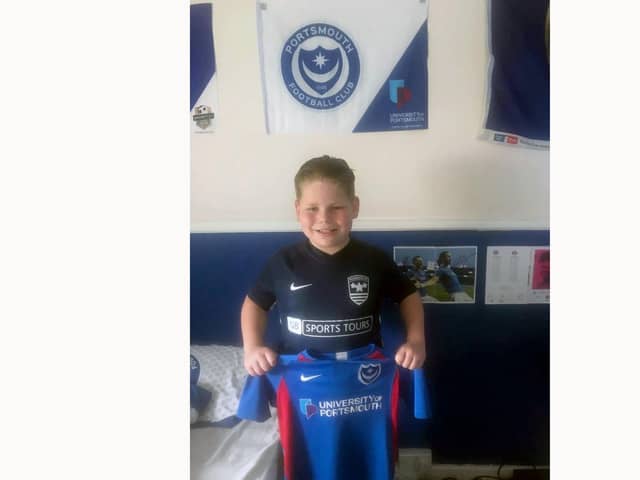 Kieran Ladd who is raising money for Pompey in the Community and his grassroots team Washington AFC.